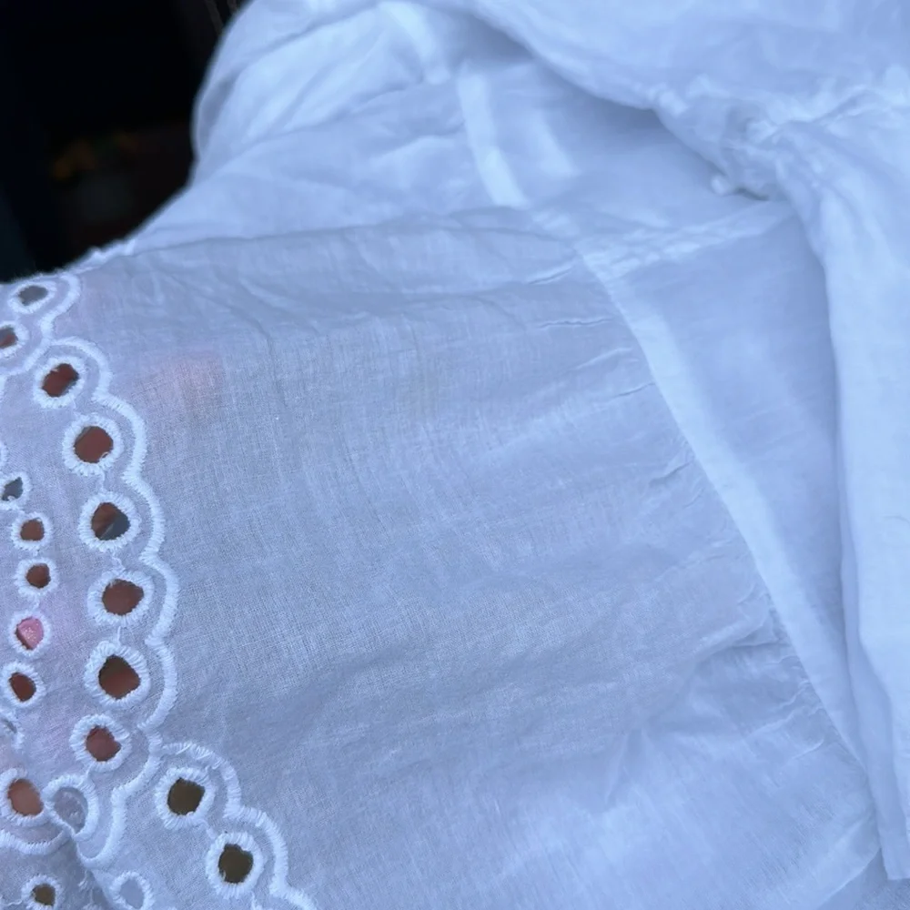🤍🤍🤍RD Style white cotton large blouse top eyelet boho - Picture 9 of 9